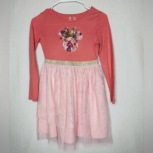 Jumping Beans Disney Limited Edition Dress Minnie Sequin Tulle Overlay Pink